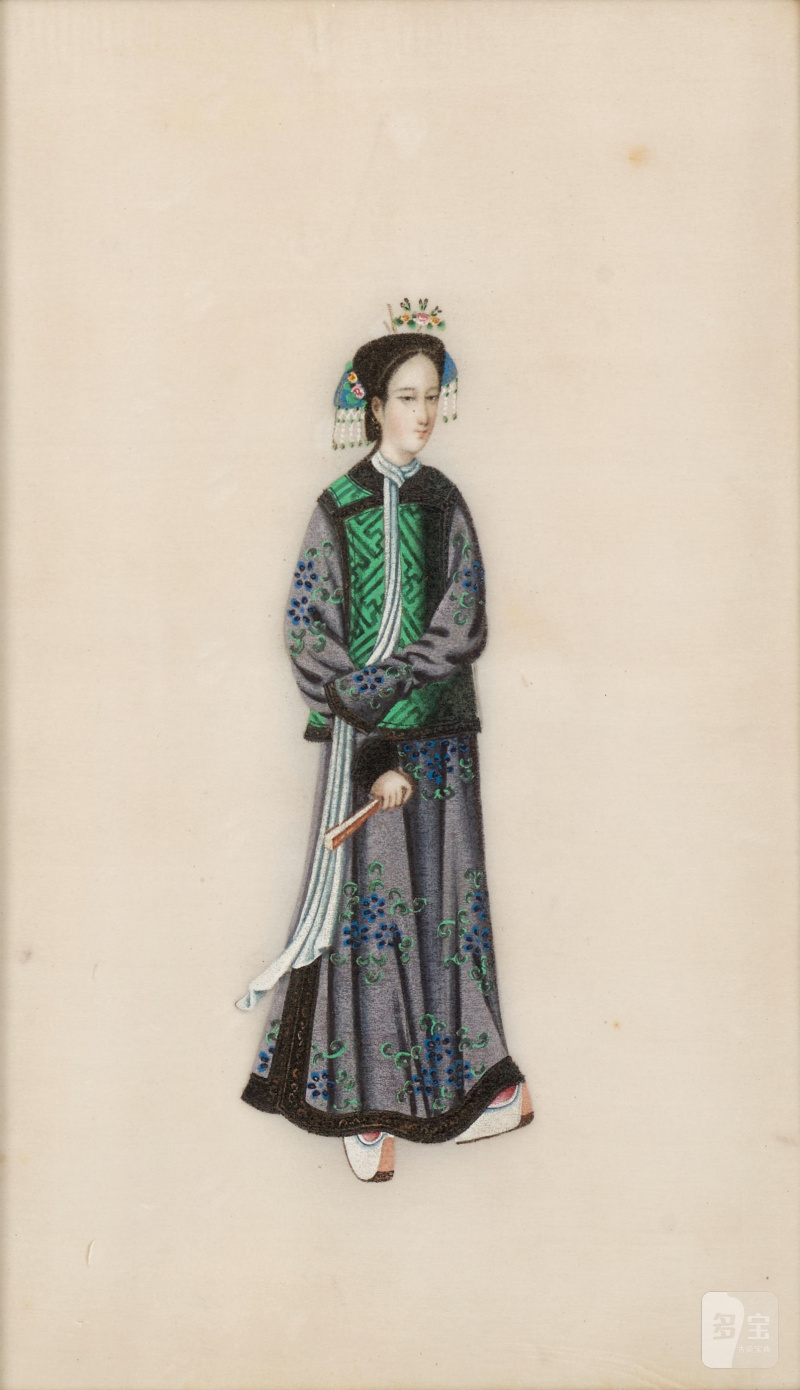 佚名 廣東學院畫派 清代官服圖 冊頁十幀 設色紙本 鏡框 十九世紀 | ANONYMOUS, GUANGDONG SCHOOL, 19th century - 图3